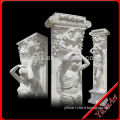 White Marble Pillar Sculpture Of Girl Decoration YL-L071